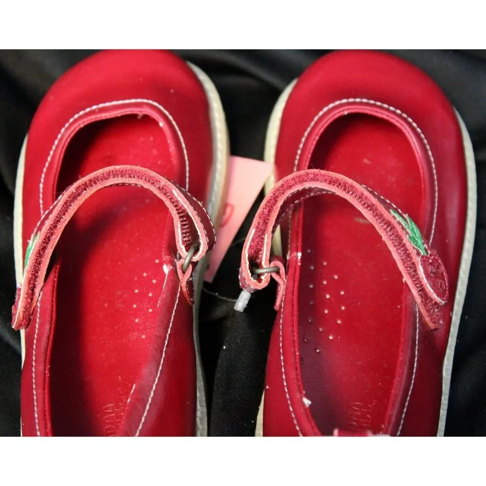 2006 Gymboree Cherry Pie Mary Jane Shoes sz 2 NWT Leather Strap Fruit Summer